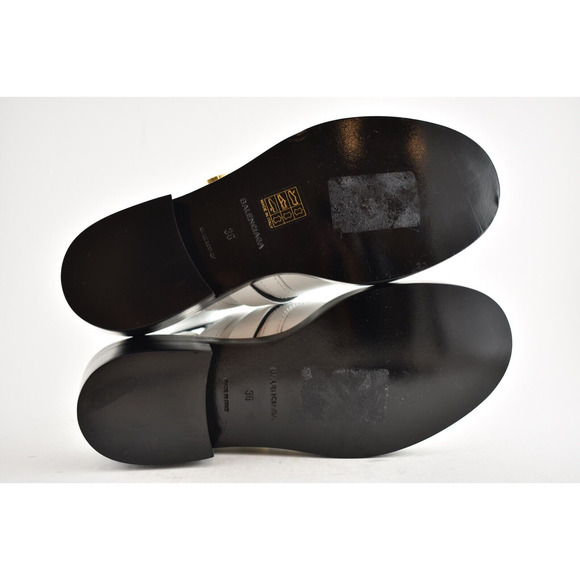 Balenciaga Ceinture White Black Leather Buckle Cut Out Short Ankle Heel Boot 36 - Picture 12 of 12